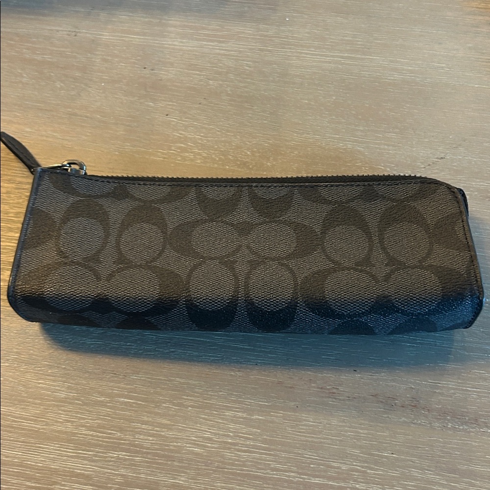 Coach Black Signature Zip Pencil Case - Picture 4 of 5
